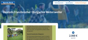 POLLICHIA erhält Förderung für den Dt.-Frz. Obstgarten Weitersweiler durch Aktion der Bank „sparda Südwest“
